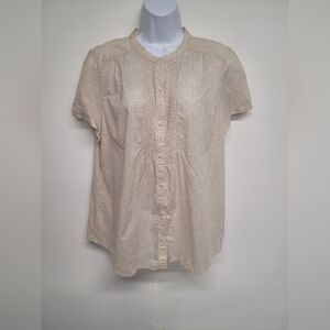 St. John's Bay Button Down Shirt Top Pleated XL EUC